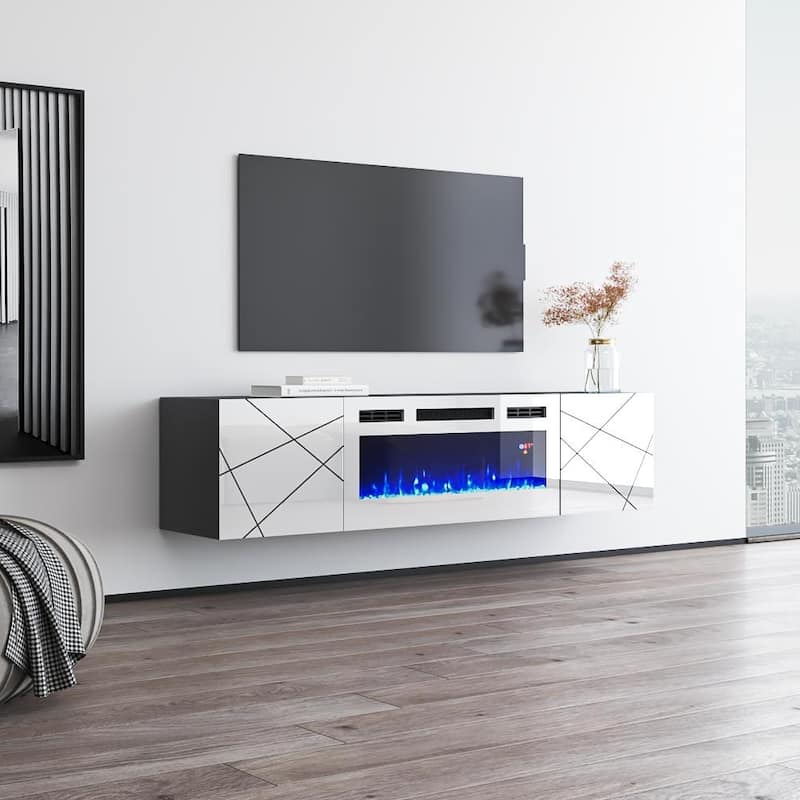 London WH-EF Electric Fireplace 63" TV Stand