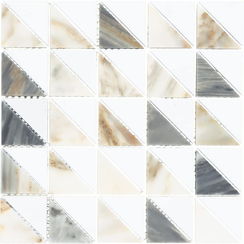 Daltile Gamma Natural Stone Triangle Wall and Floor Mosaic Tile (Set of 10)