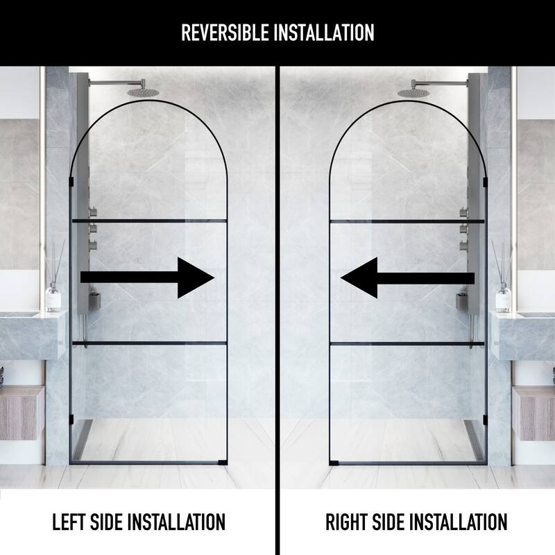 VIGO Arden 34" W x 78" H Frameless Fixed Shower Screen