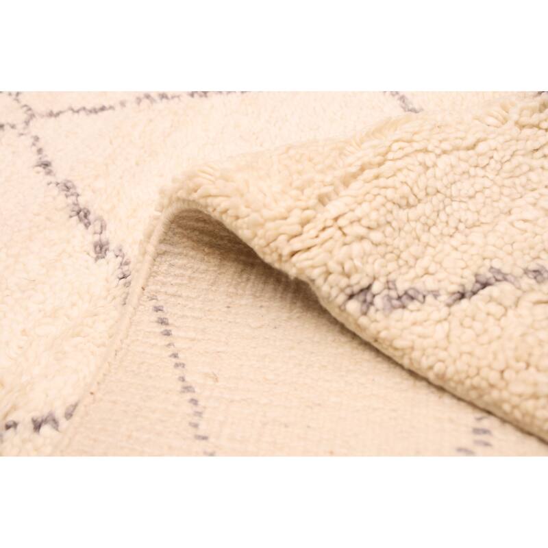 ECARPETGALLERY Hand-knotted Tangier Cream Wool Rug - 6'8 x 9'9