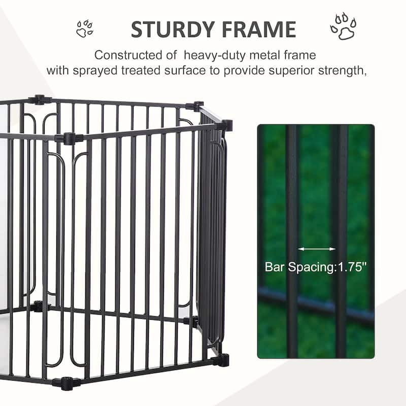 Outdoor Dog Playpen Dog House with Door and Removable Cover Dog Room Dog Crate for Living Room