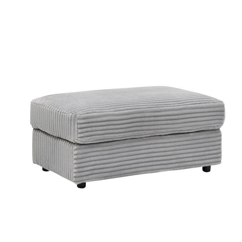 Armchair & Ottoman Set with Cup Holder and 2 Throw Pillows