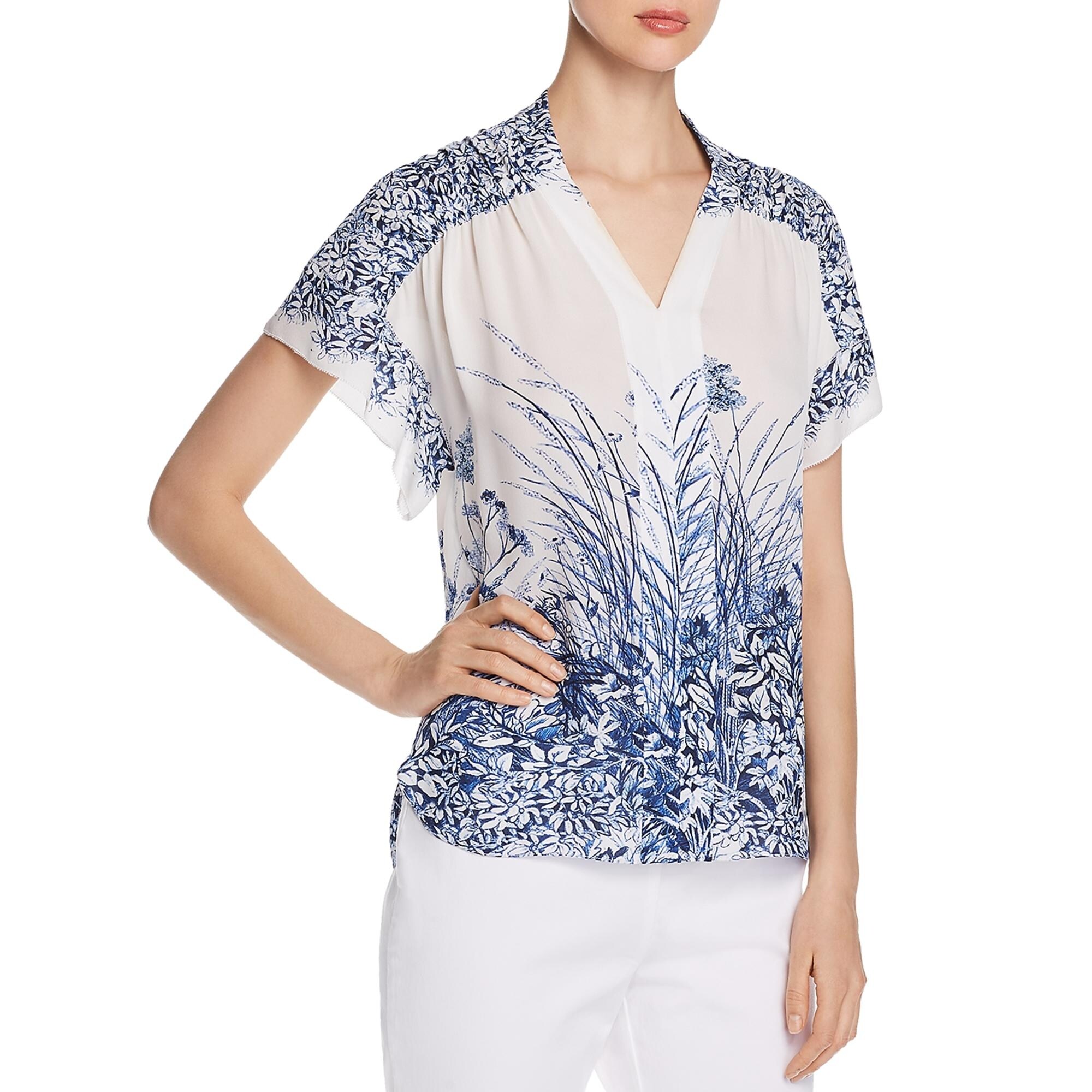 Elie Tahari Womens Tiffany Blouse Silk