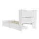 preview thumbnail 14 of 14, Twin Size Storage Platform Bed Frame with 4-Shelves & 2-Drawers, White Finish Kids Bed Frame with LED Light and Silent Slats
