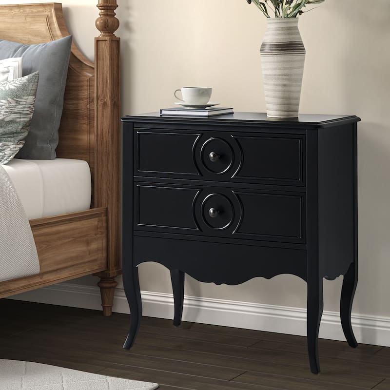 Sidney Traditional 3-Drawer Nightstand with Built-In Outlets and USB by HULALA HOME