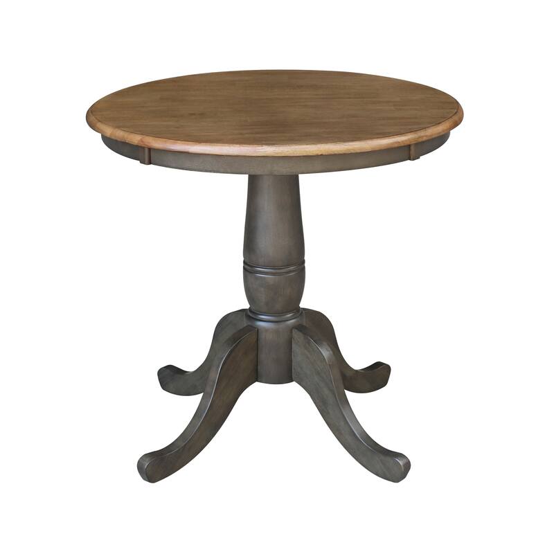 30" Round Pedestal Dining Table with 2 Madrid Ladderback Chairs - 3 Piece Dining Set