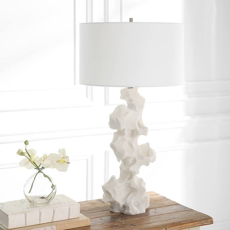 Uttermost Remnant White Marble Table Lamp - 17 W X 32 H X 17 D (in)