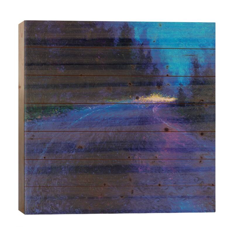 Cobalt Blue Drive Print On Wood by Iris Scott - Multi-Color - 26x26x1.5