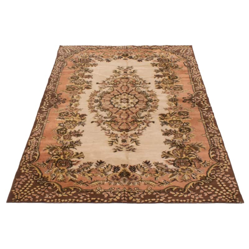 ECARPETGALLERY Hand-knotted Melis Vintage Cream Wool Rug - 5'8 x 8'8