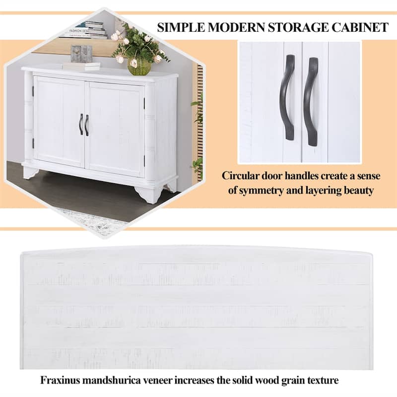 40" Console Table, Retro Entryway Table with Adjustable Storage Shelf