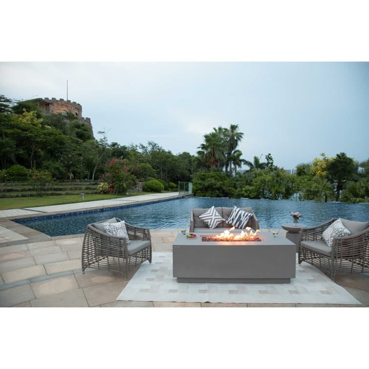 Sedona 66" Outdoor Fire Pit Table with Pull-Out Propane Tank Drawer