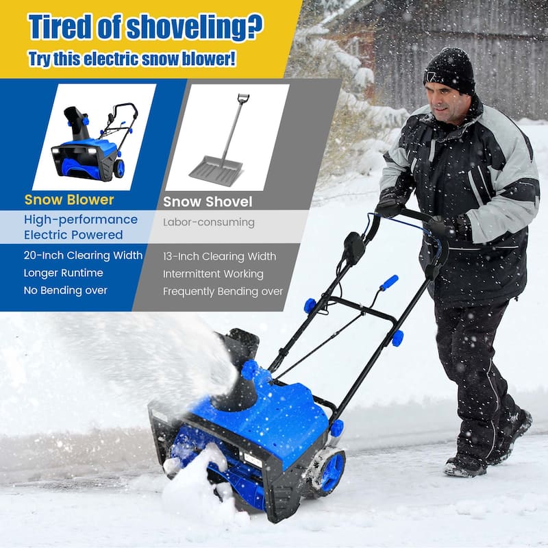 Costway 20" Electric Snow Thrower 120V 15Amp Snow Blower - See Details