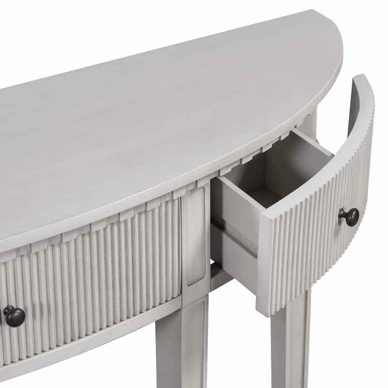 51'' Width Console Table with Vertical Stripe Drawer Fronts