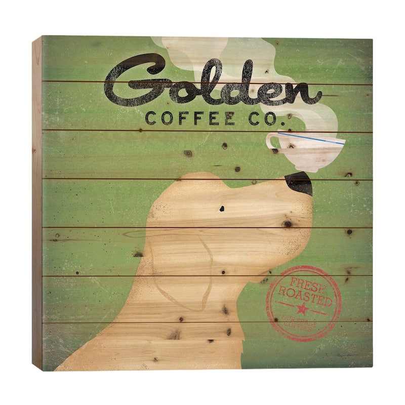 Golden Coffee Co. Print On Wood by Ryan Fowler - Multi-Color - 26x26x1.5