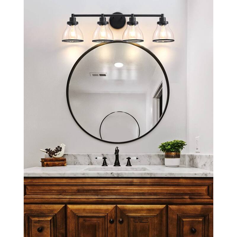 Hermosa Black 4-Light Bathroom Vanity Light