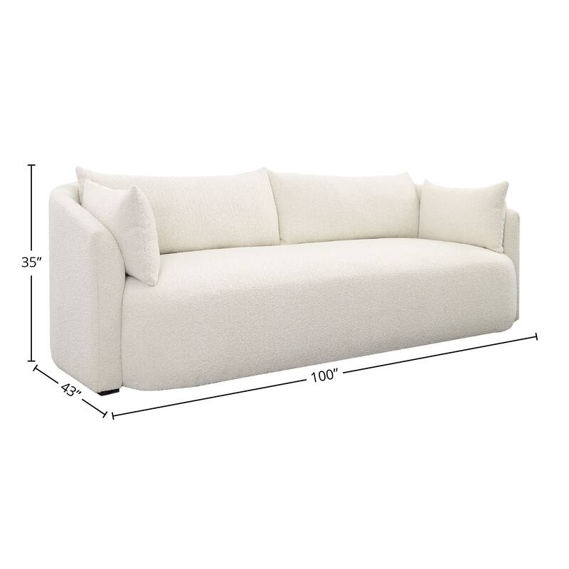 Matthew 100" Wide Upholstered Sofa, Cream
