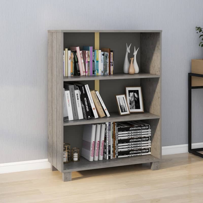 vidaXL Bookshelf Book Rack Bookcase Book Cabinet HAMAR White Solid Wood Pine - 33.5" x 13.8" x 44.1"