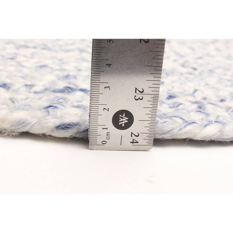 ECARPETGALLERY Braid weave Sienna Ivory Wool Rug - 3'5 x 3'5