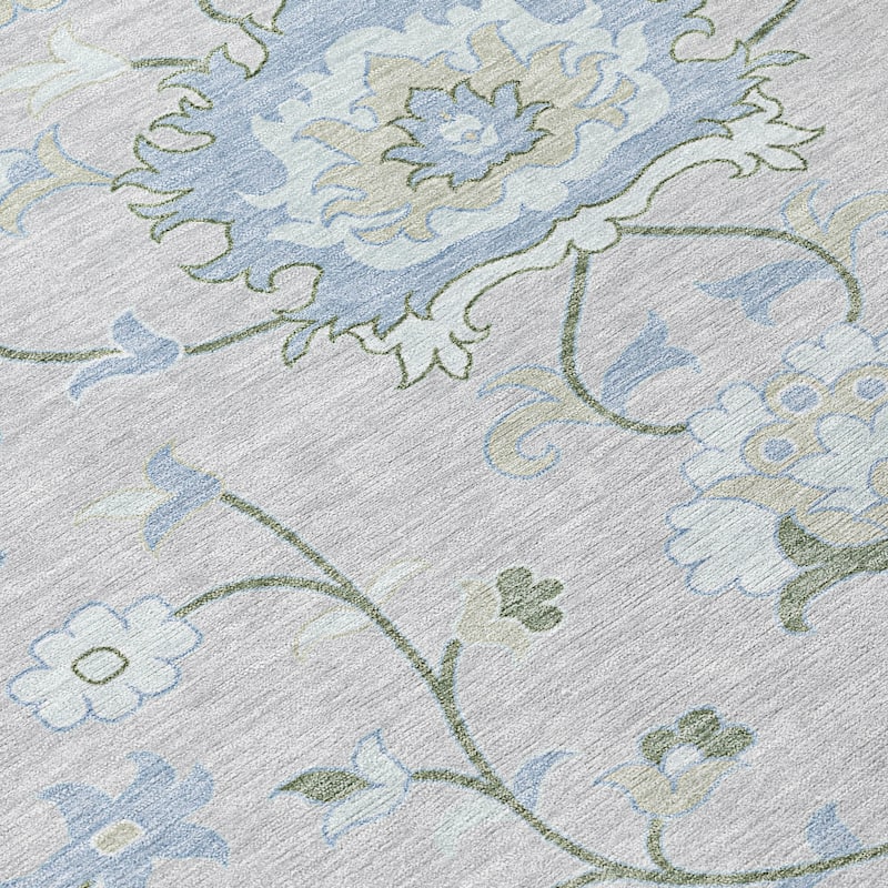 Machine Washable Indoor/ Outdoor Traditional Serena Chantille Rug