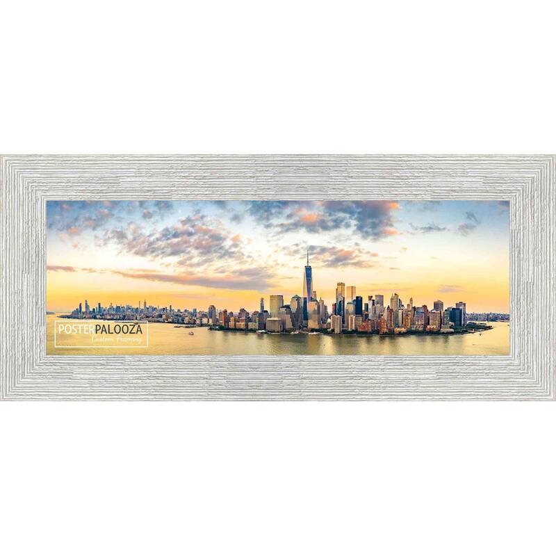 40x16 Distressed/Aged White Washed Wood Picture Panoramic Frame