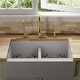 preview thumbnail 11 of 17, Karran Farmhouse Apron Front Quartz Double Bowl Kitchen Sink Kit