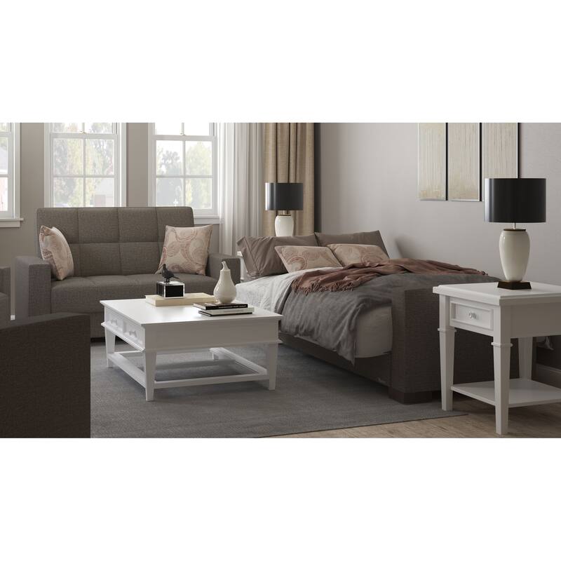 Collection Upholstered Convertible Loveseat With Storage