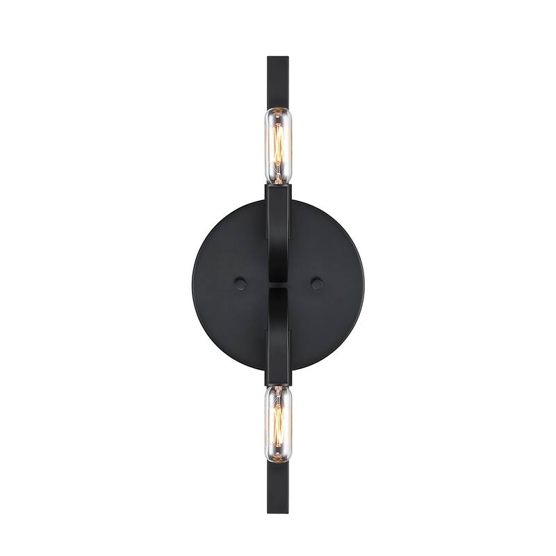 Skye 6.25 in. 2-Light Matte Black Wall Sconce Light for Bathrooms