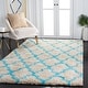 preview thumbnail 2 of 62, SAFAVIEH Handmade Barcelona Shag Attie Polyester Rug 3' x 5' - Cream/Blue - Rectangle
