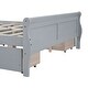 preview thumbnail 13 of 11, Queen Size Bed Frame Solid Pine Wood Construction Storage Bed Curved Legs Design Platform Bed with Headboard & 4 Drawers, Grey