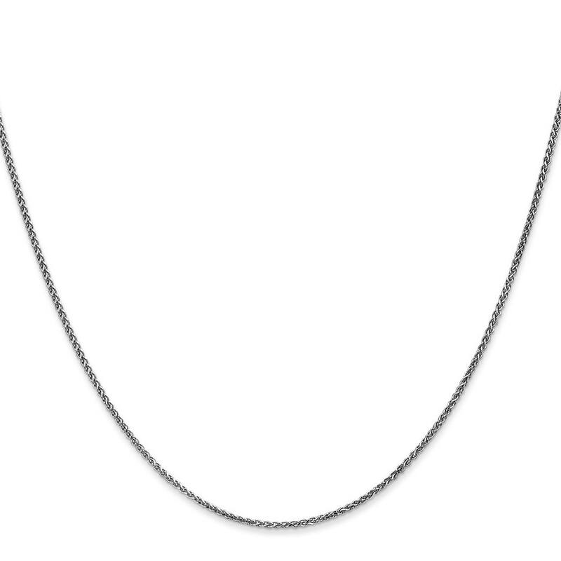 Curata 14k White Gold 1.2mm Diamond-Cut Spiga Wheat Chain Necklace Options: 16 18 20