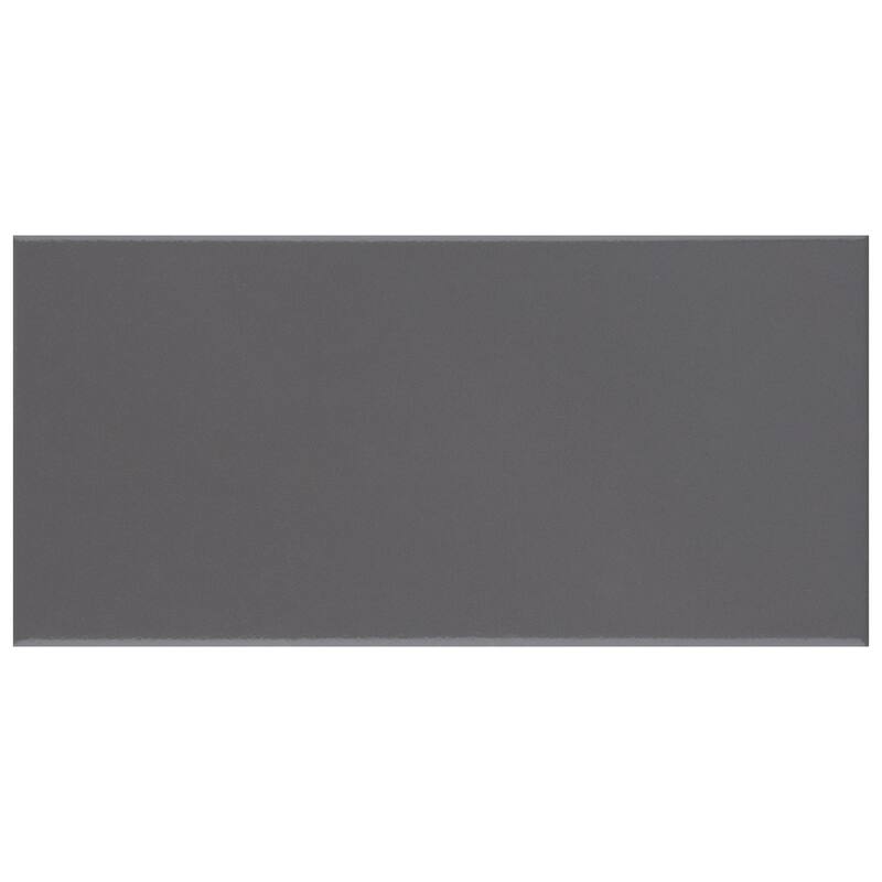 Merola Tile BioTech Piscina Brick Dark Grey Glossy 4-3/4" x 9-5/8" Porcelain Floor and Wall Tile