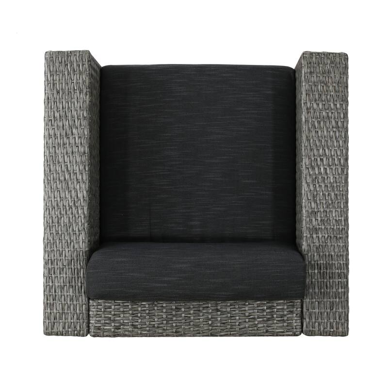 Puerta Outdoor Cushioned Swivel Club Chair (Set of 2) by Christopher Knight Home