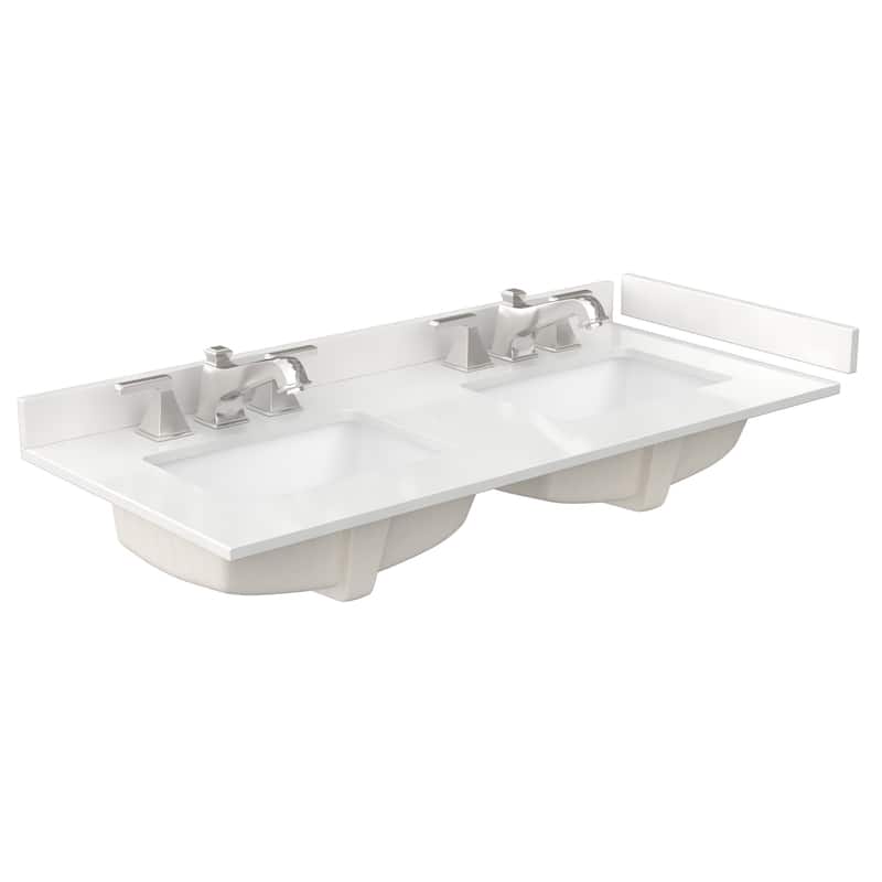 Wyndham Collection WCFQC348DTOPUNS-Q 48" Quartz Vanity Top with - White Quartz - Painted