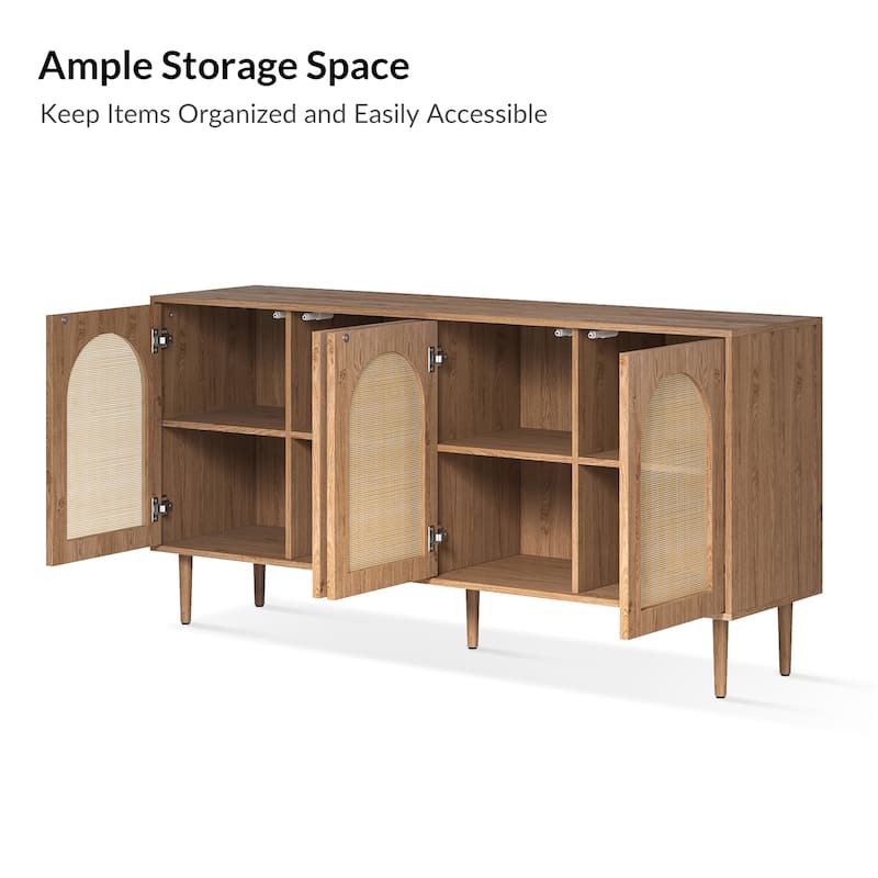 Uirico Multifunctional Buffet Sideboard Cabinet with Rattan Design by HULALA HOME