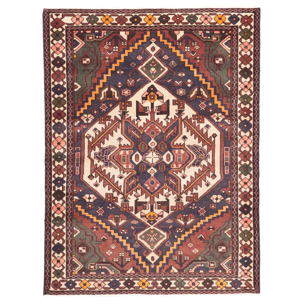 ECARPETGALLERY Hand-knotted Kayseri Vintage Dark Navy Wool Rug - 5'1 x 6'8