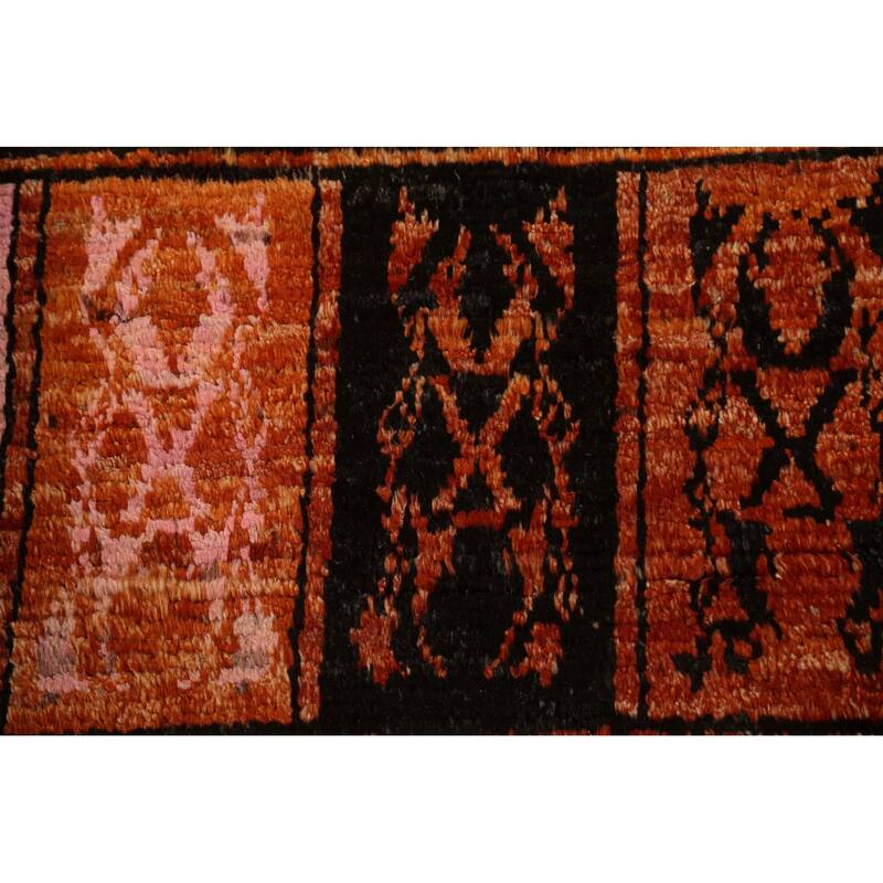Hand Knotted Oriental 100% Wool Carpet Modern Tribal Oranges & Rust Moroccan Area Rug - 10' 2'' X 6' 8''