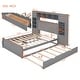 preview thumbnail 12 of 52, Full Size Wooden Bed with All-in-One Cabinet, Shelf, Sockets & Twin Trundle - Stylish and Functional in Grey