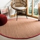 preview thumbnail 10 of 47, SAFAVIEH Natural Fiber Reintraut Sisal Rug 6' Round - Brown/Red - Round