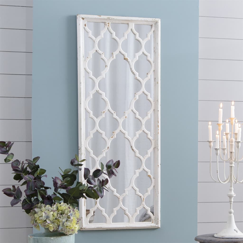 Distressed White Floor Full Body Mirror