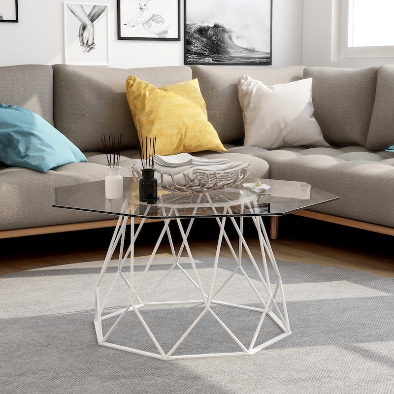 Parisa Contemporary 36-inch Glass Top Coffee Table by Furniture of America