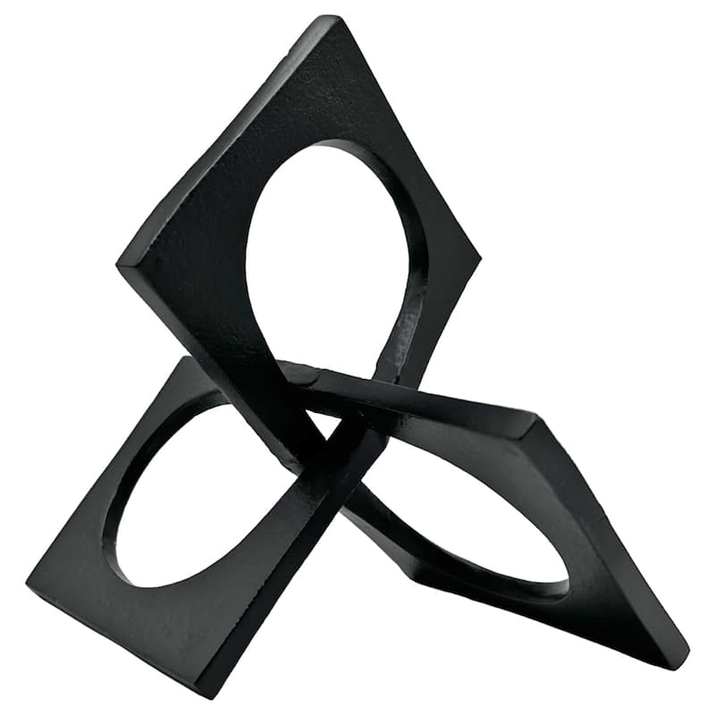 Decorative Handmade Aluminum 8.5 inch Square Sculpture - 6 x 7 x 8.5 in