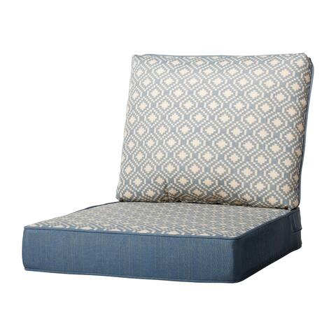 Haven Way Geometric Outdoor Seat & Back Cushion Set