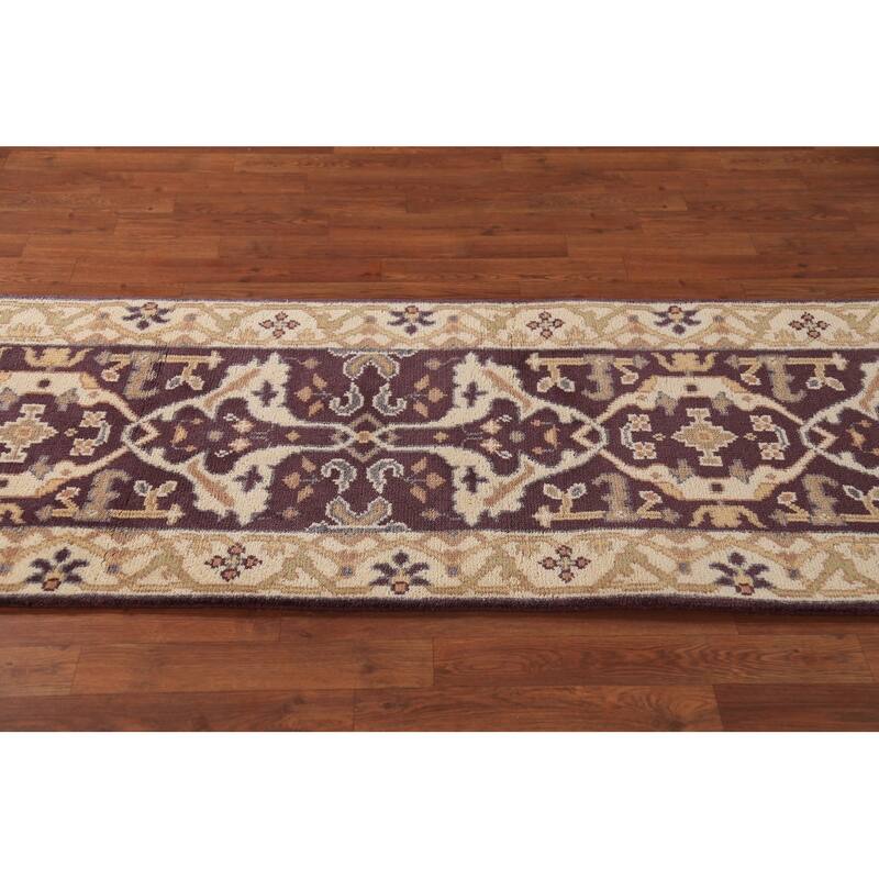 Oushak Oriental Runner Rug Handmade Red Wool Carpet - 2'6" x 9'10"