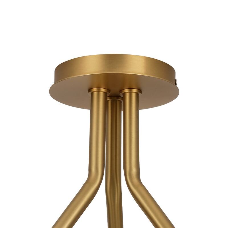 Mid-Century 3-Light Opal Glass Globe Semi Flush Ceiling Light