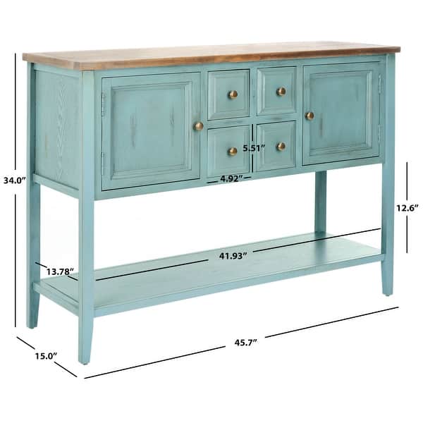 SAFAVIEH Brighton French Blue Finish Storage Sideboard - 45.7" x 15" x 34"