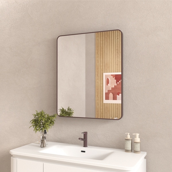 30 in. W x 36 in. H Rectangular Framed Wall Bathroom Vanity Mirror in Navy Blue 30 in. W x 36 in. H Rectangular Framed Wall Bathroom Vanity Mirror in Navy Blue