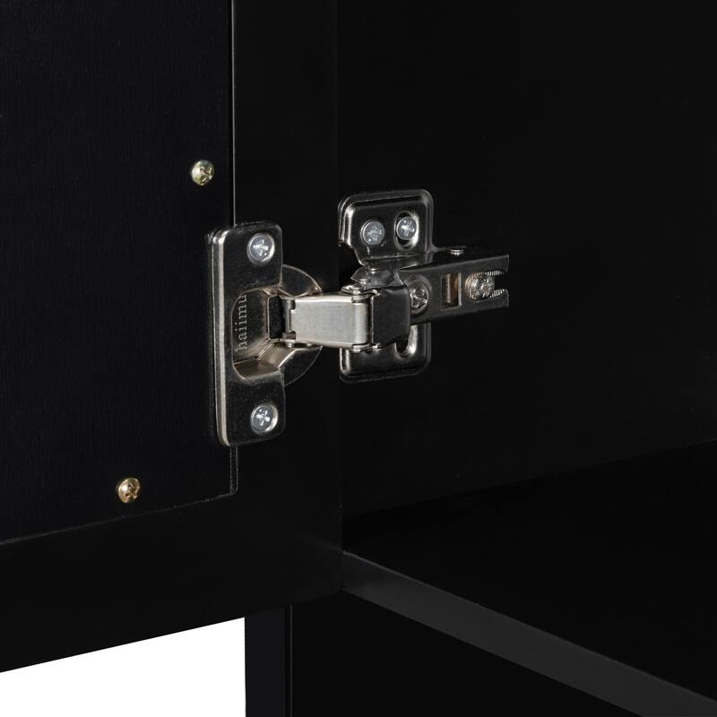 Roomfitters 36" Bathroom Medicine Cabinet, Textured Wall Mounted Mirror Cabinet with 3 Doors & Open Shelf