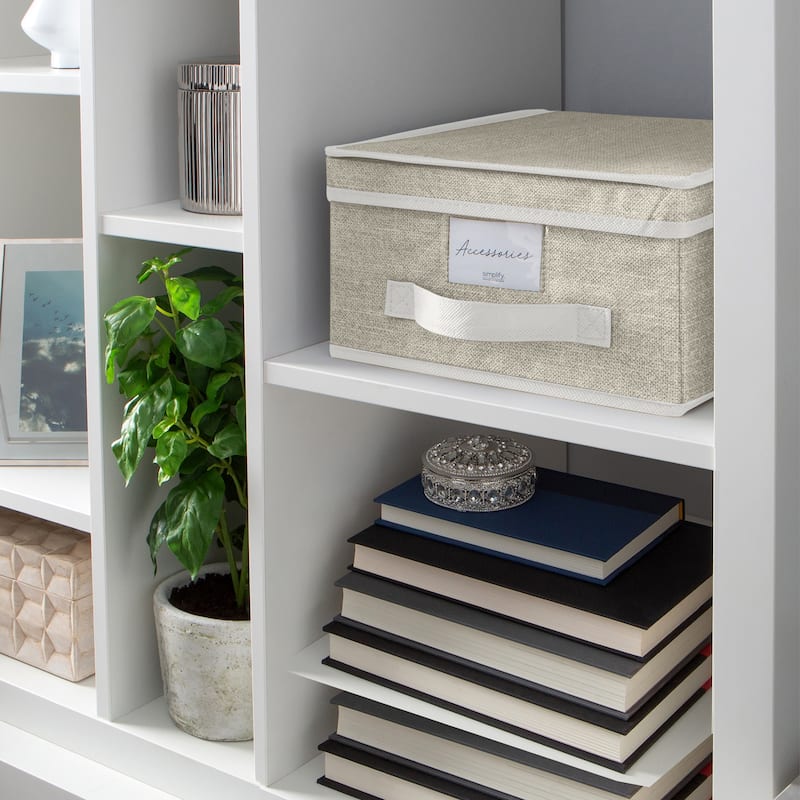 Simplify Medium Storage Box in Faux Jute - L11x W12x H6