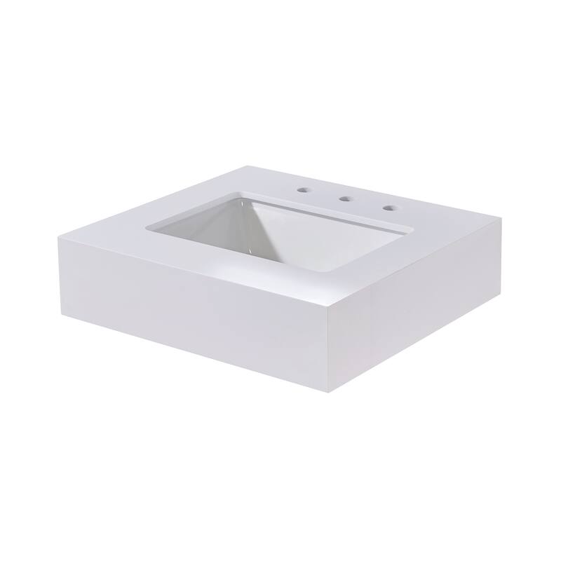 Altair Edolo Bathroom Vanity Countertop in Snow White Apron Finish Without Vanity