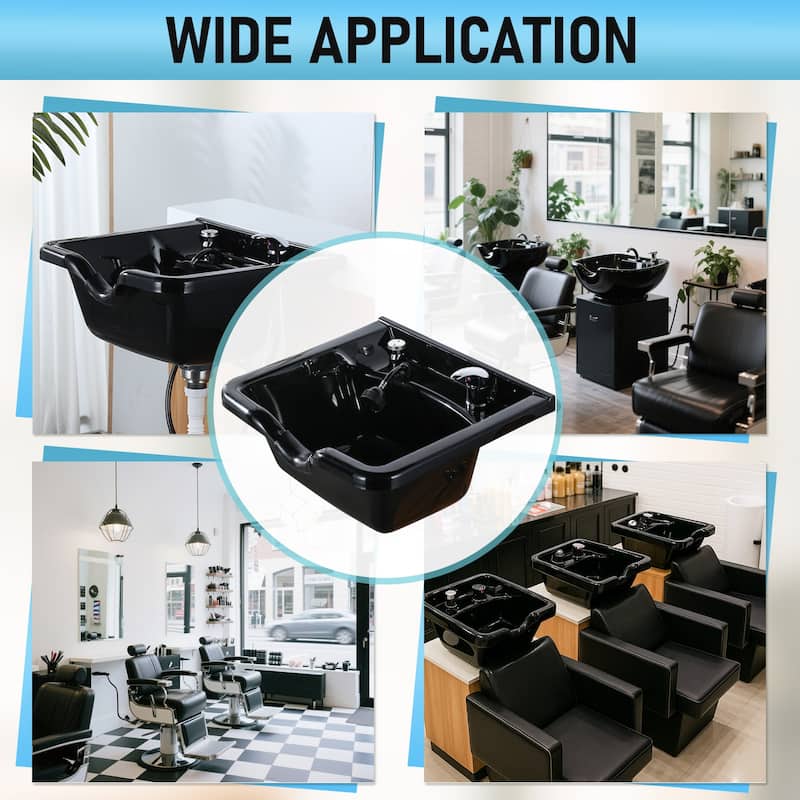 WOWOW Professional Shampoo Bowl for Salon - Matte Black